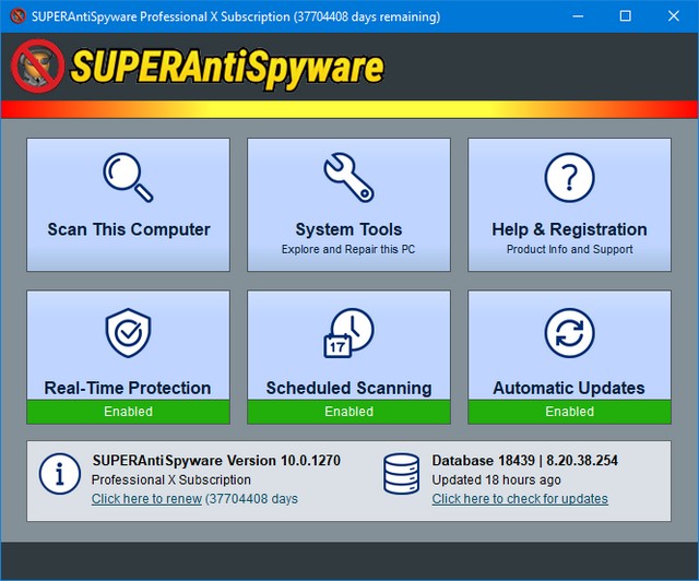 SUPERAntiSpyware Professional X