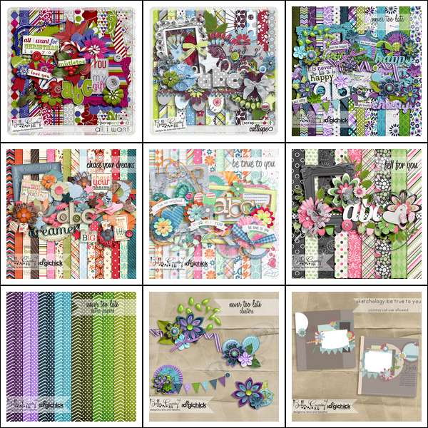 Pack of six beautiful scrap kits (Cwer.ws)