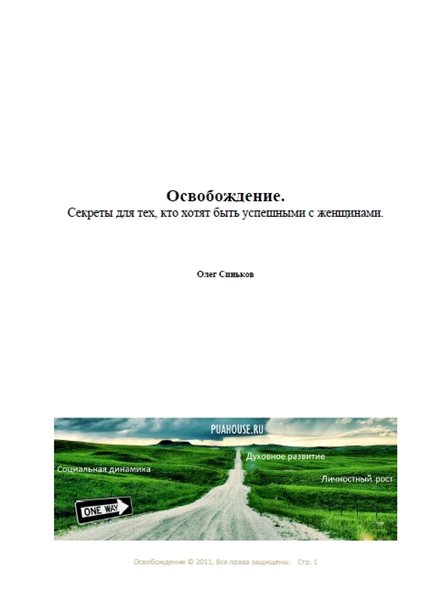 Олег Синьков. Освобождение. Секреты для тех, кто хотят быть успешны с женщинами