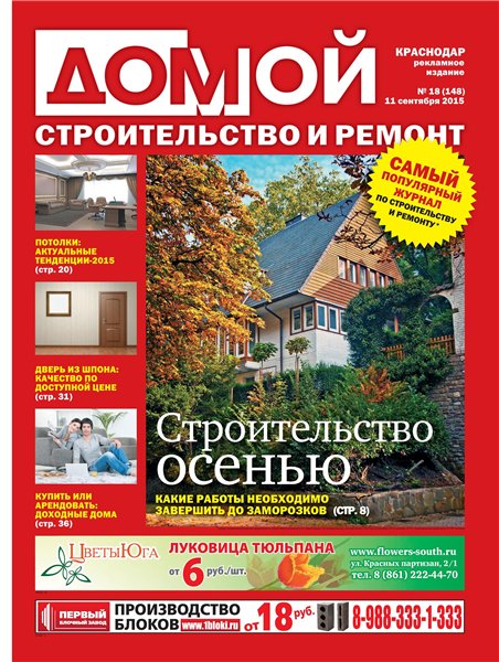 Домой. Строительство и ремонт №18 (сентябрь 2015). Краснодар