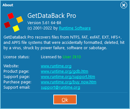 Runtime GetDataBack Pro 5.61 + Portable
