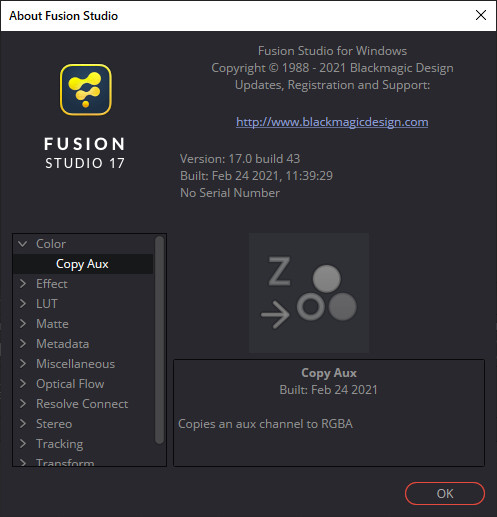 Blackmagic Design Fusion Studio 17.0 Build 43