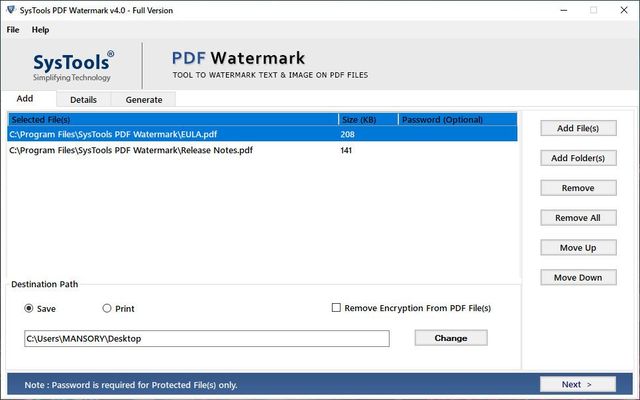 SysTools PDF Watermark 4.0