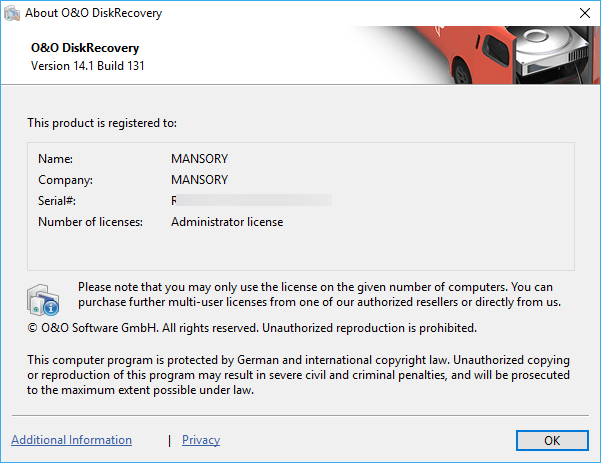 O&O DiskRecovery Professional / Admin / Technician Edition 14.1.131