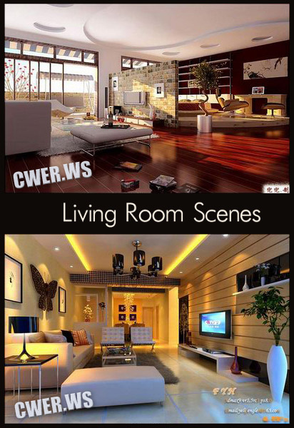 Living room Interiors for 3ds Max