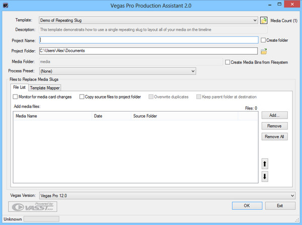 Sony Vegas Pro Production Assistant