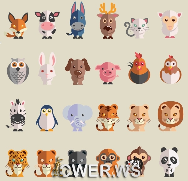 Плоские животные в векторе