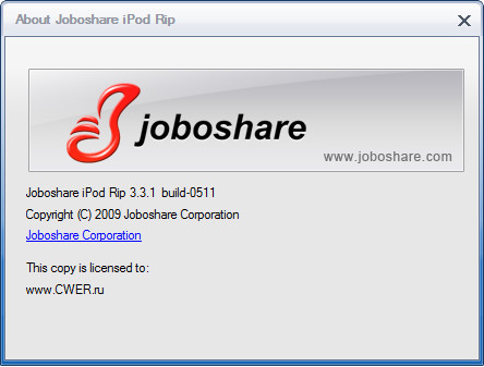 Joboshare iPod Rip 3.3.1 Build 0511