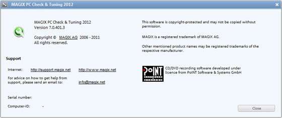 MAGIX PC Check & Tuning 2012 7.0.401.3
